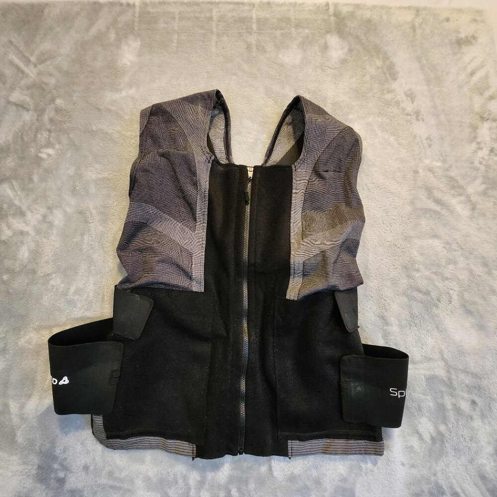 Alignmed Spinal Q Vest Unisex 4XL Black Posture Back Brace Hook Loop Adjustable